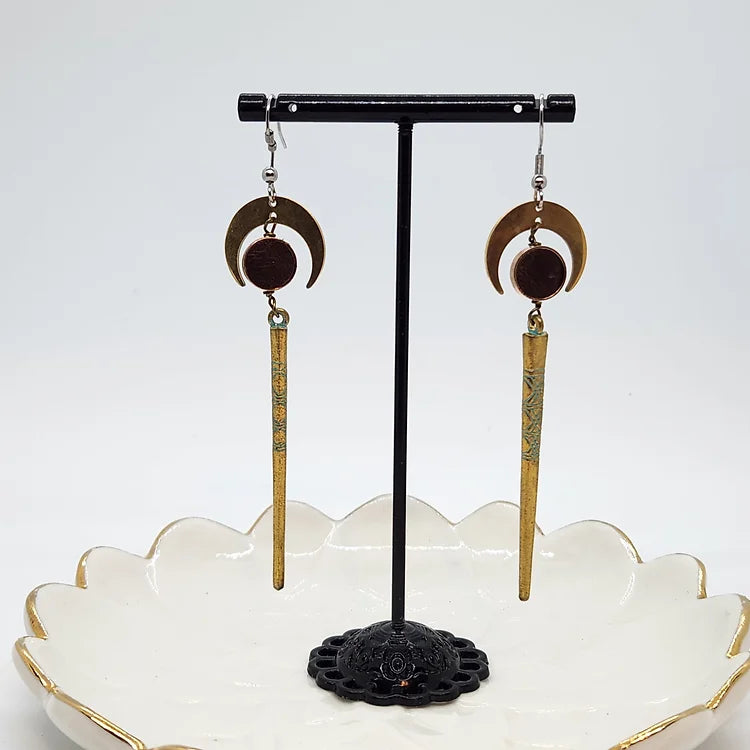 Boucles d'oreilles-Cléopatre noir-Création Fish