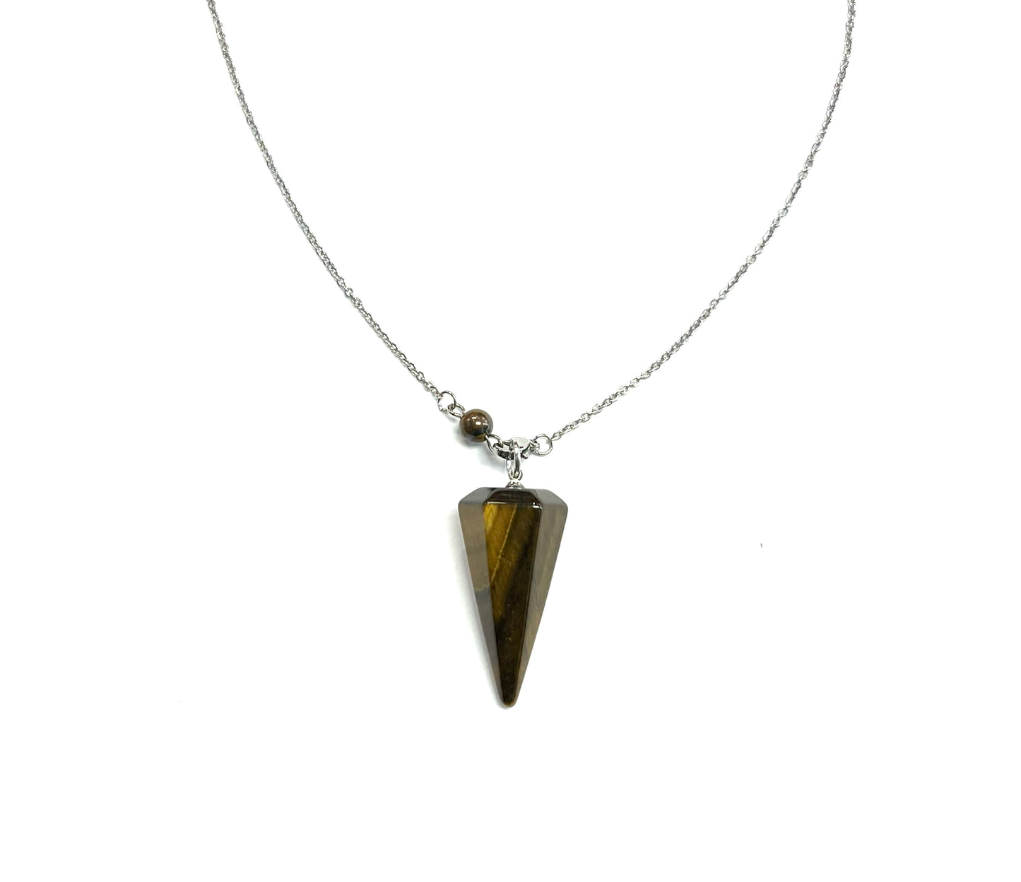 Collier oeil-de-tigre - Rouge Inox