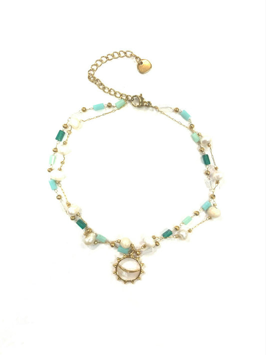 Chevillette Double - Éclipse- Turquoise - Création Fish