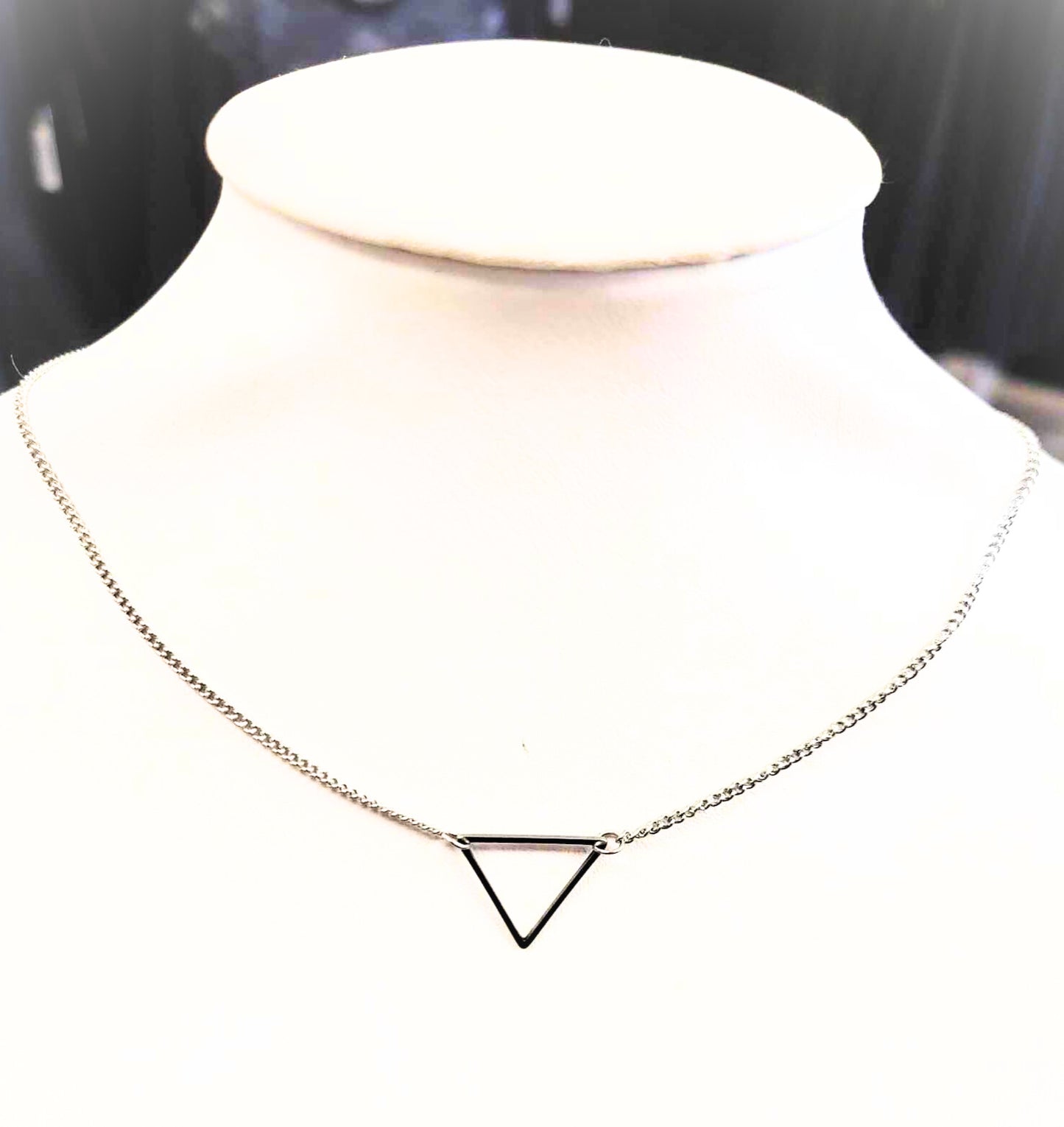 Collier Triangle - Argent - Rouge Inox
