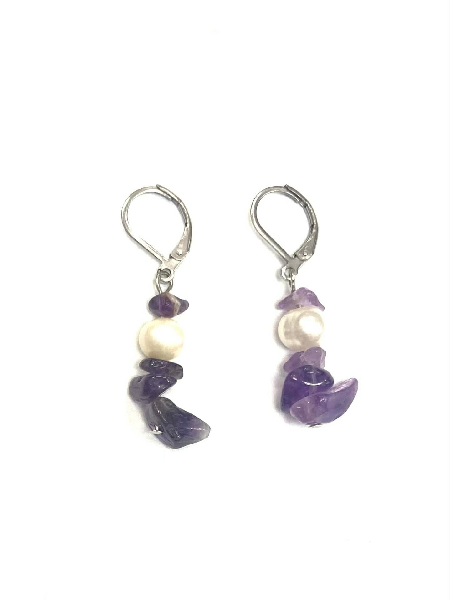 Boucles d'oreilles pierres - Améthyste - Mauve (2 Variantes) - Rouge Bijoux