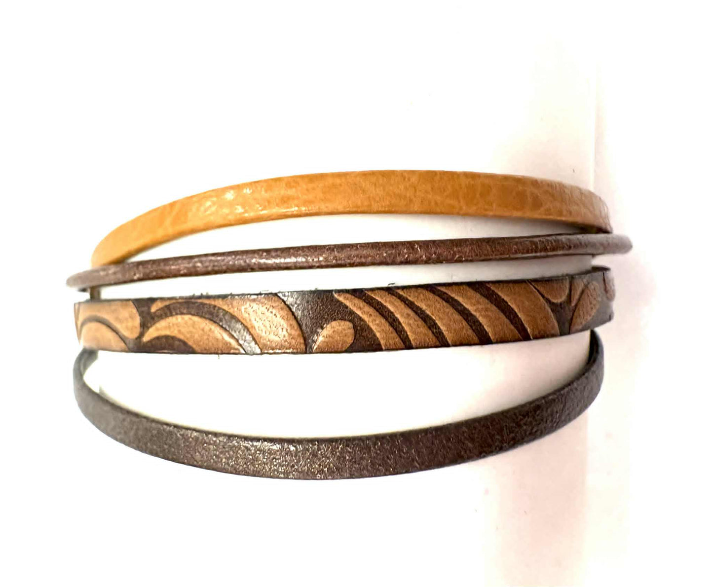 Brown mandala zip bracelet - Créart