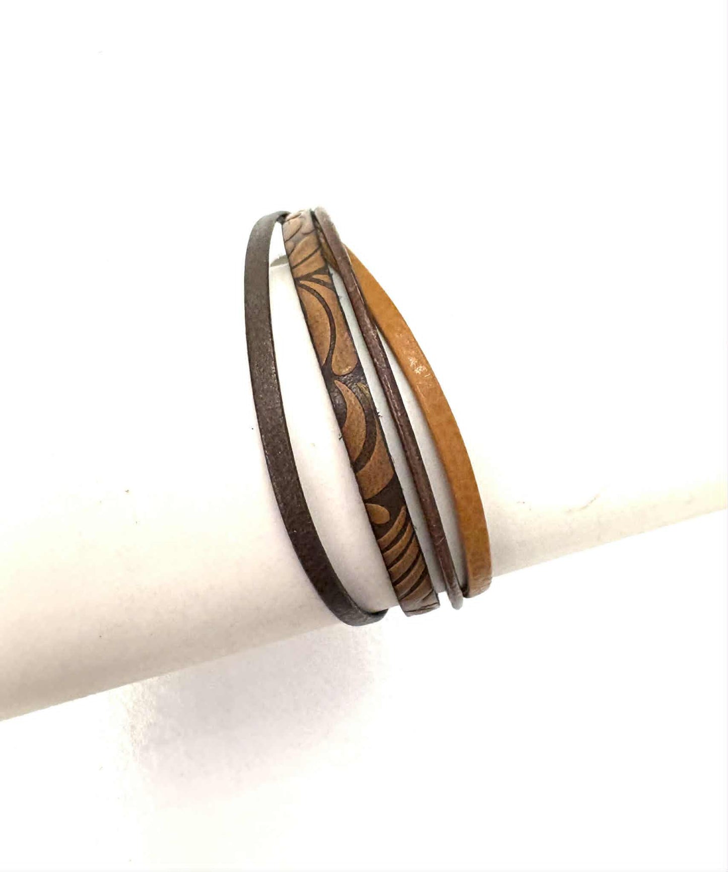 Brown mandala zip bracelet - Créart