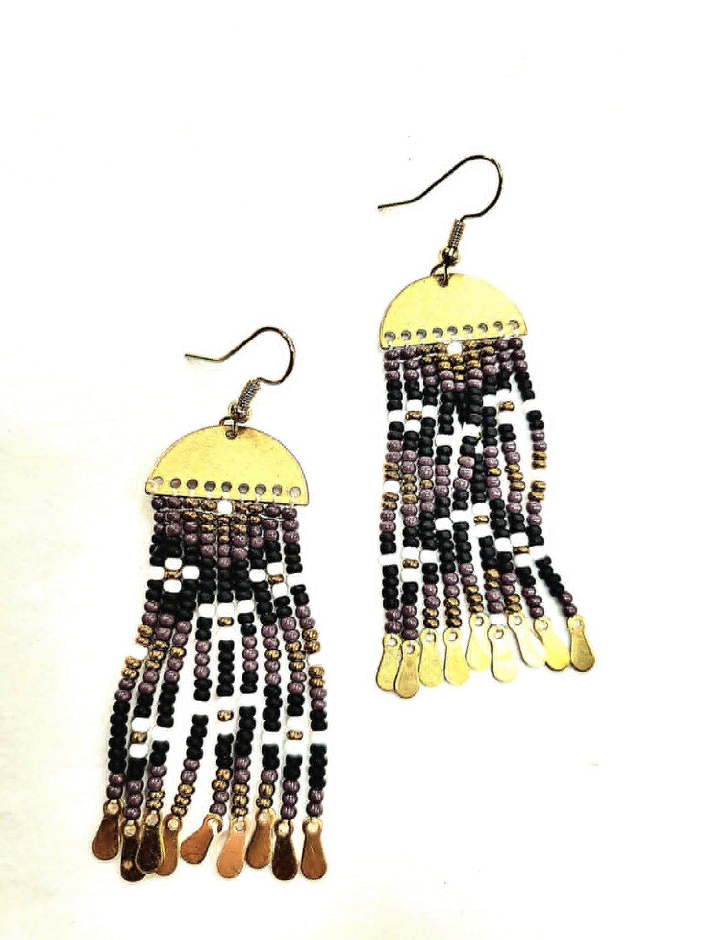 Boucle d'oreille pendante billes - rouge inox