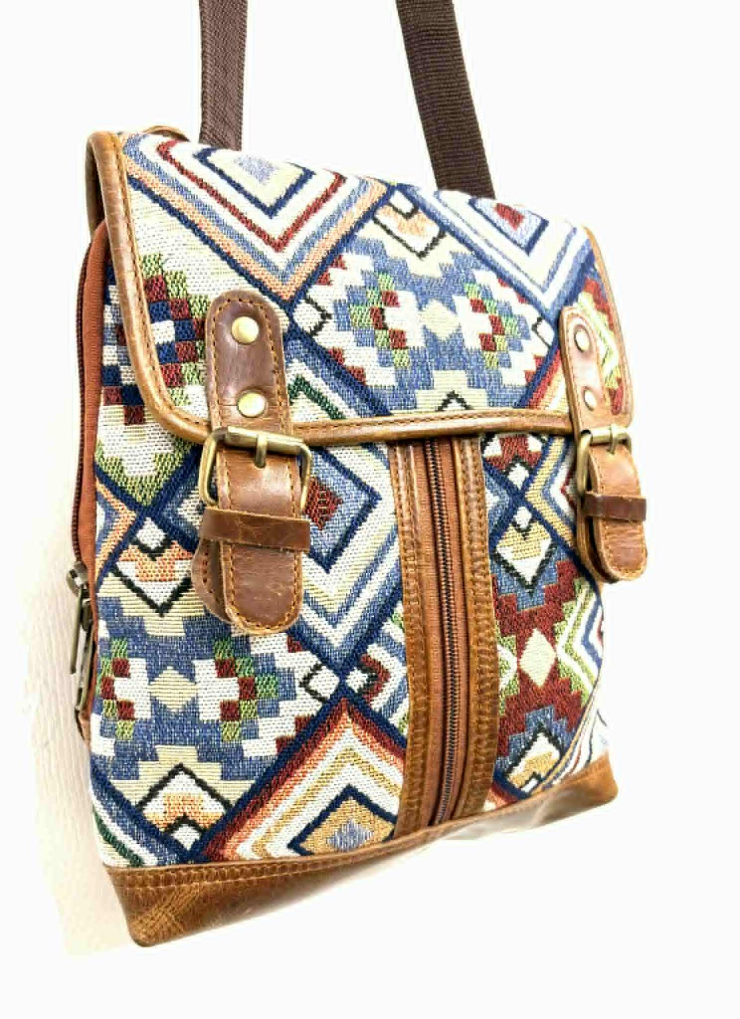 Sac à dos cuir brun - Rouge Import