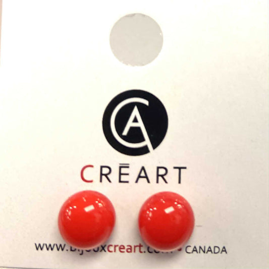 Boucles d'oreilles rondes en verre - Créart