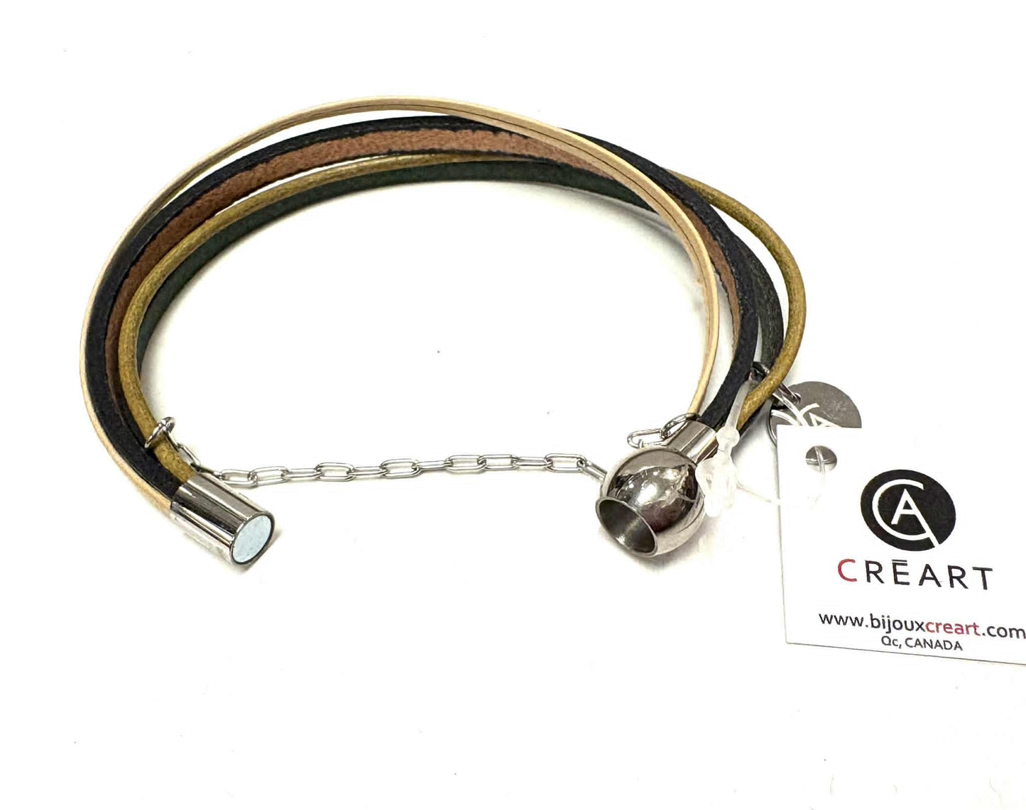 Bracelet zip vagues bleues - Créart