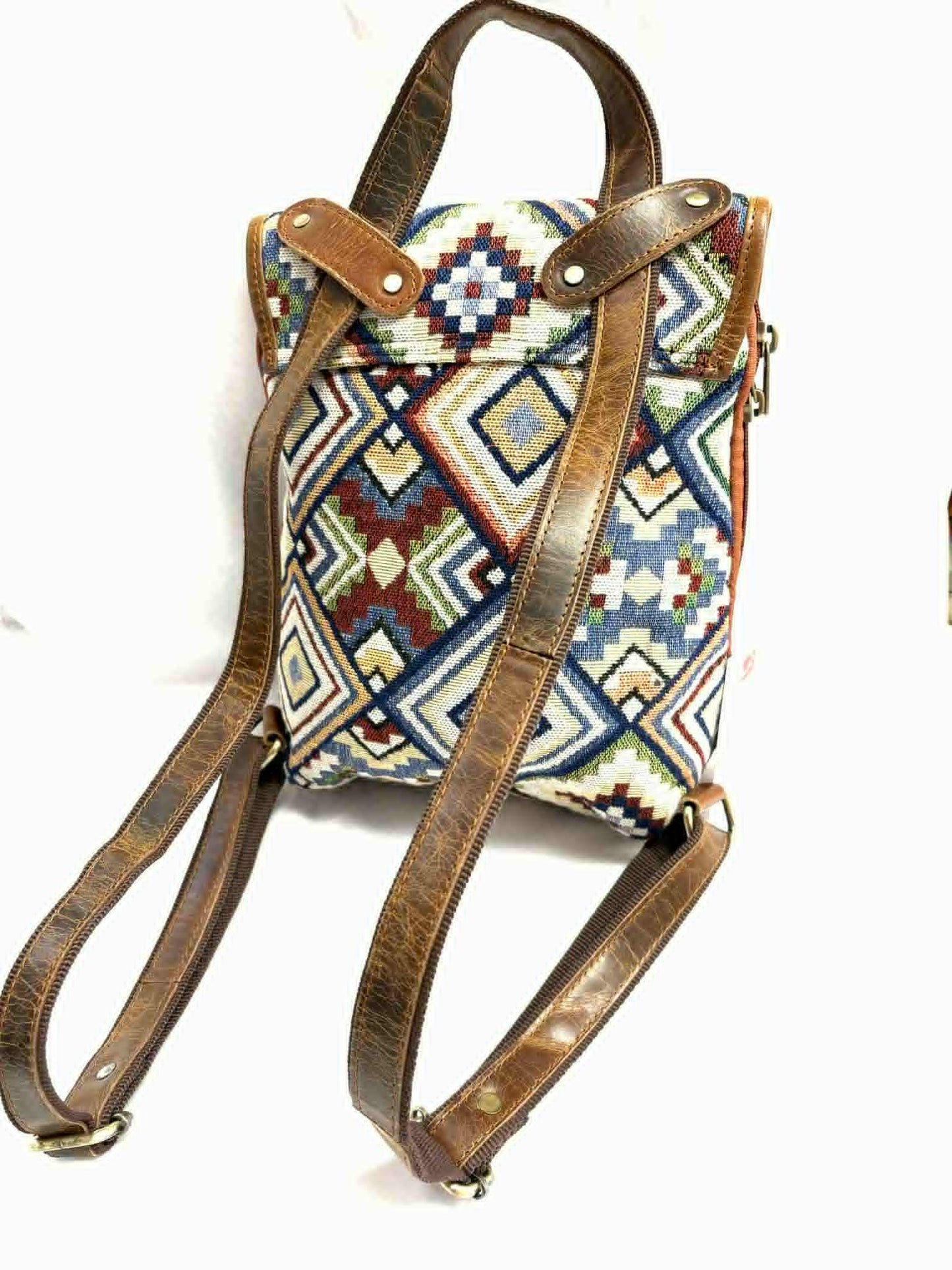 Sac à dos cuir brun - Rouge Import