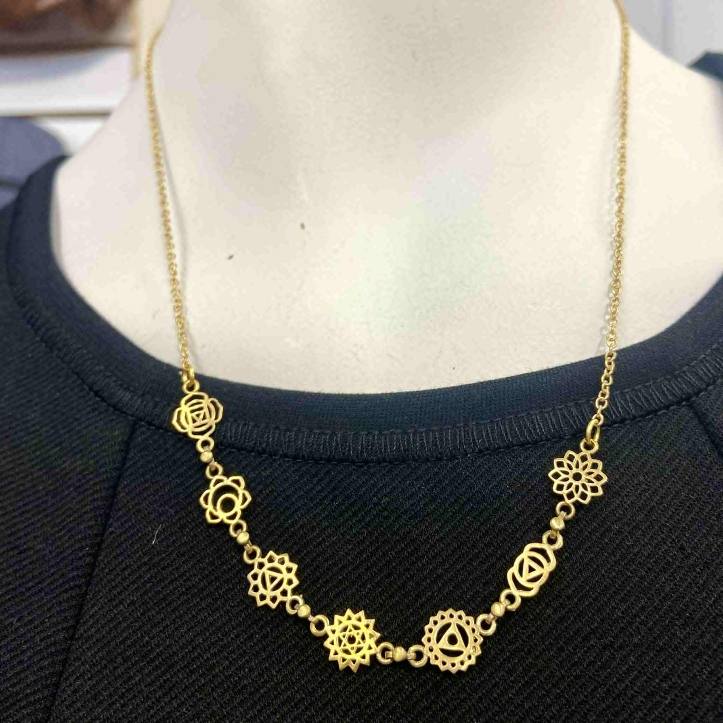 Collier Chakra Petites breloques - Or - Rouge Import