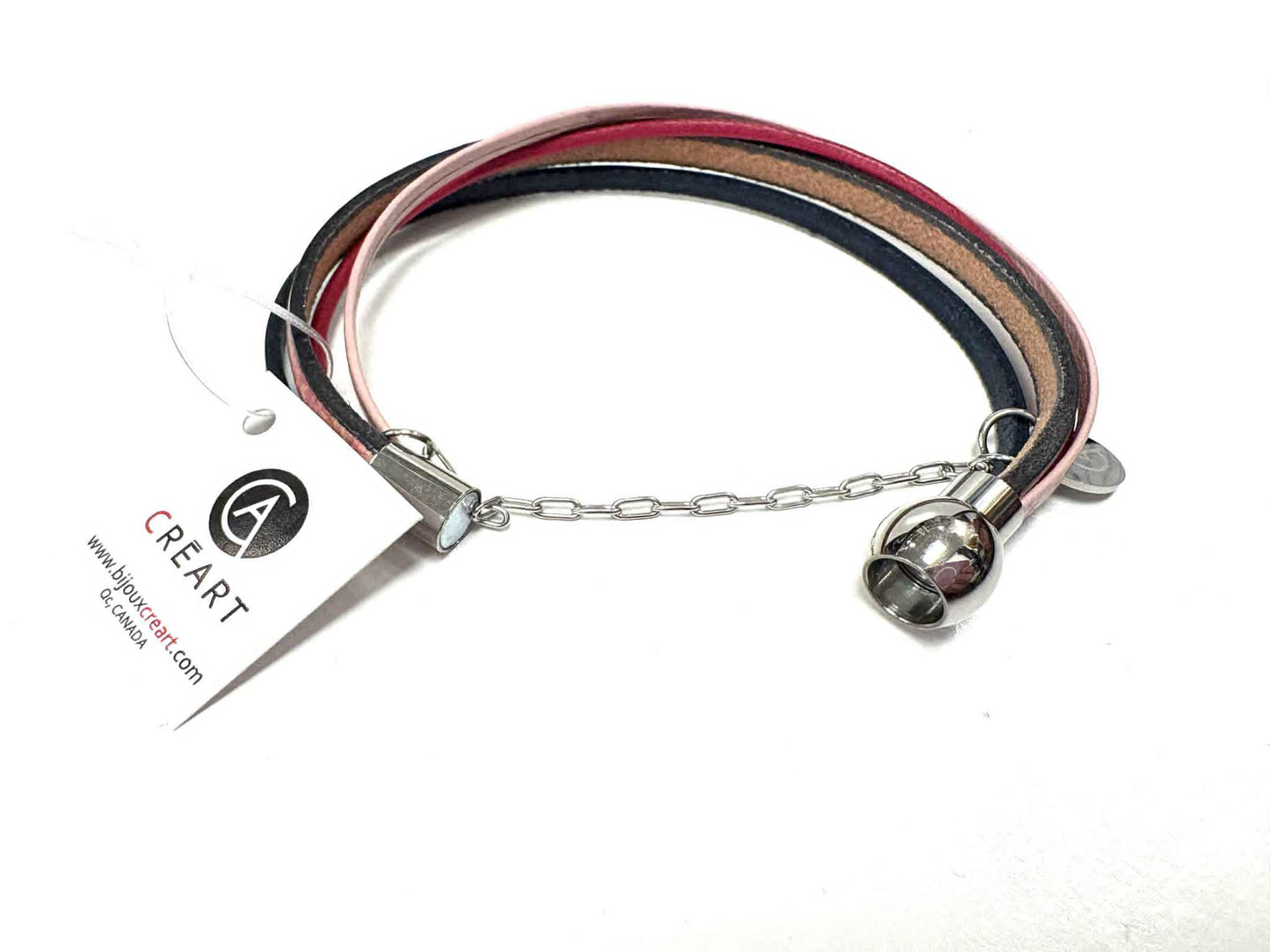 Bracelet zip rose - Créart