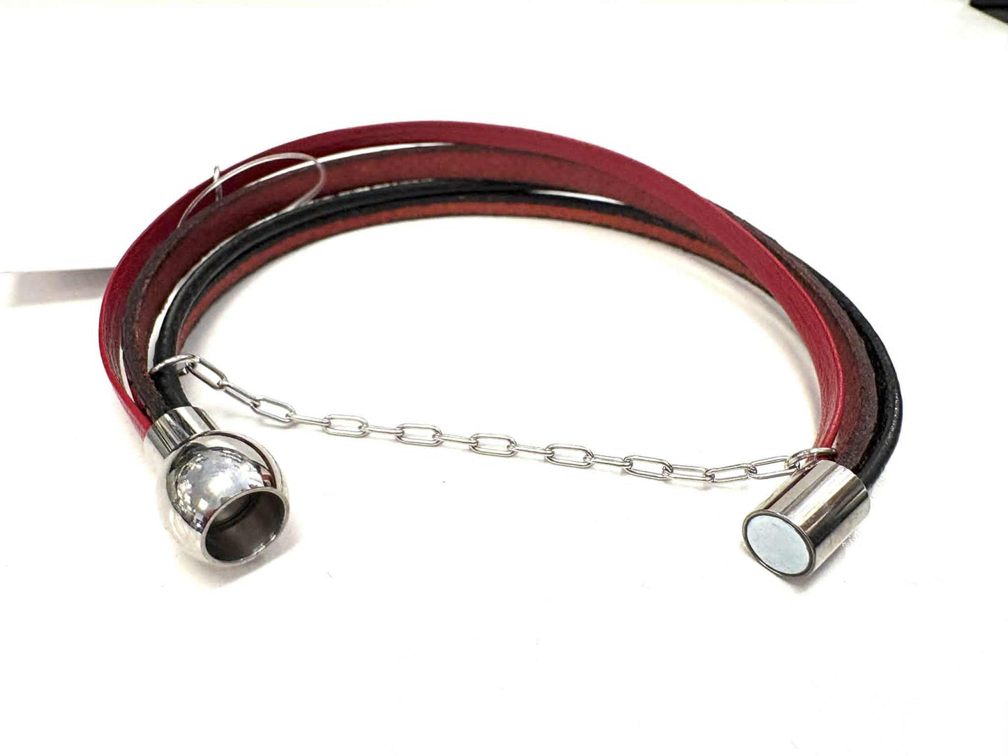 Bracelet zip crocodile rouge - Créart