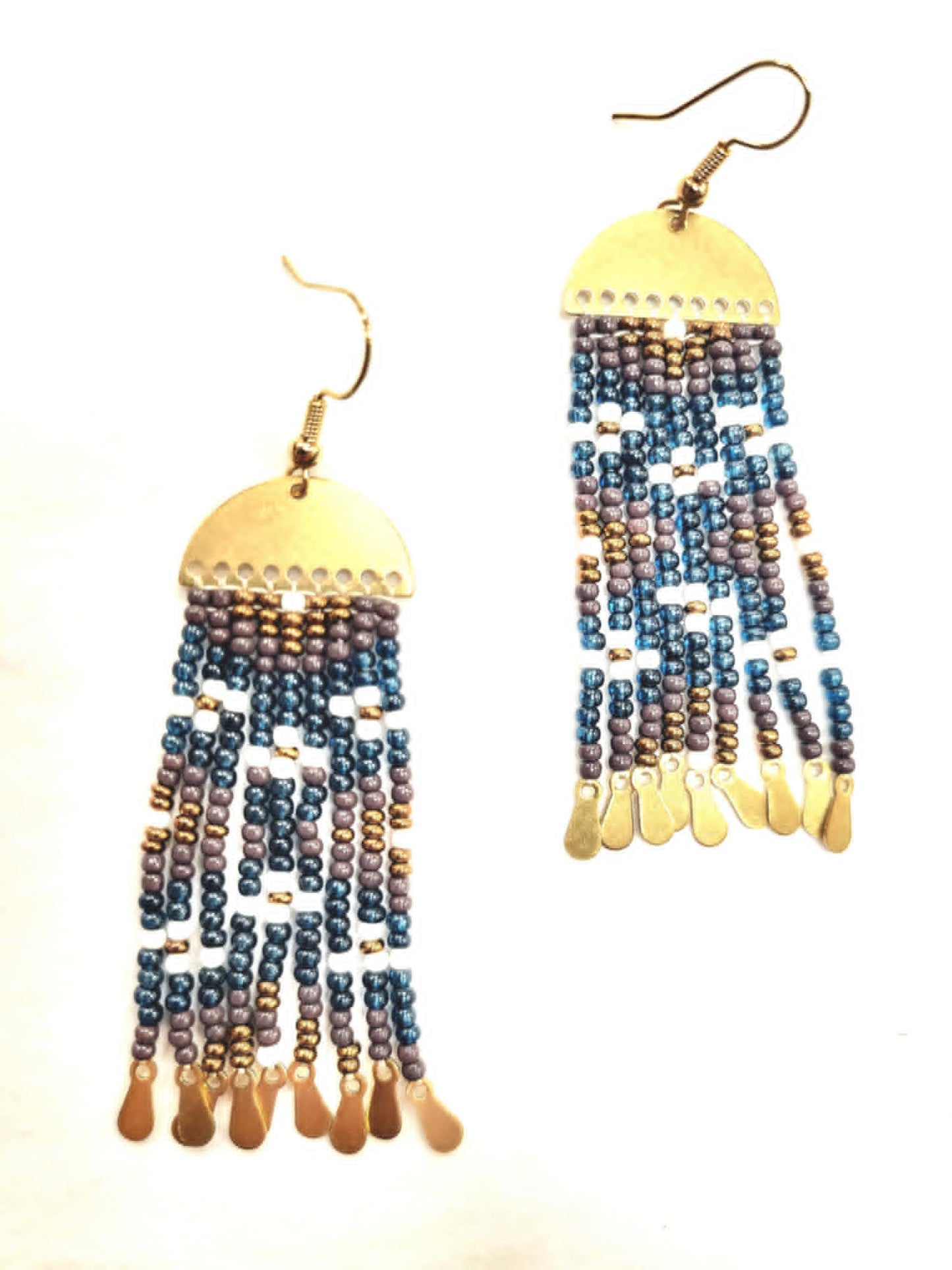 Boucle d'oreille pendante billes - rouge inox