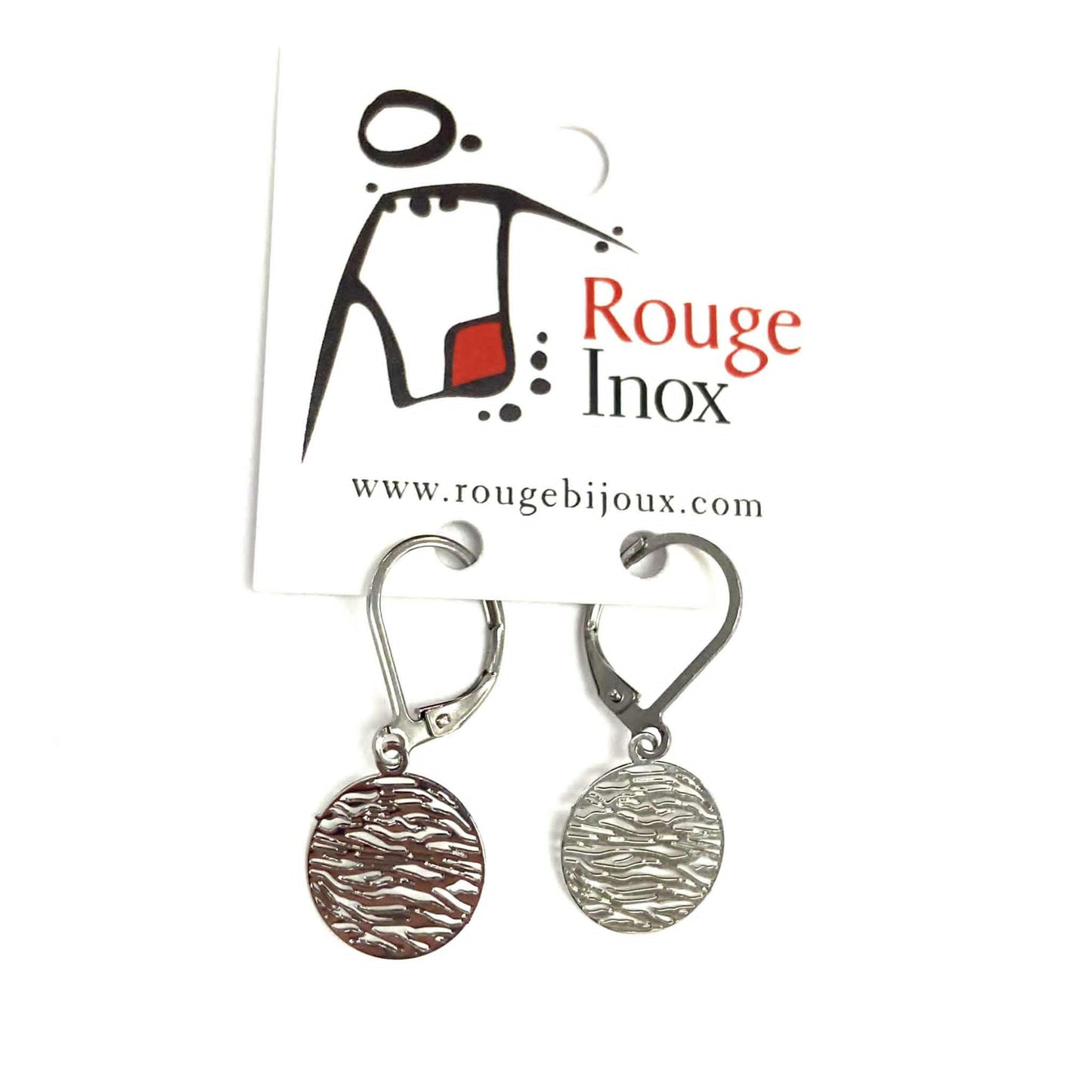 Boucles d'oreilles - Petite marée - Rouge Inox