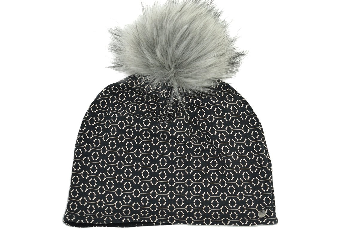 Tuque motifs blancs - Noir - Baluchon