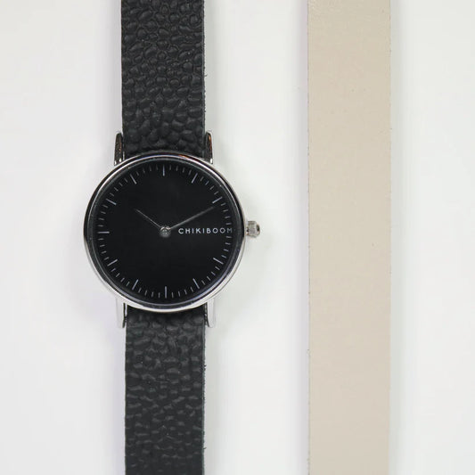 Duos de montres - Noir texturé - Beige lustré
