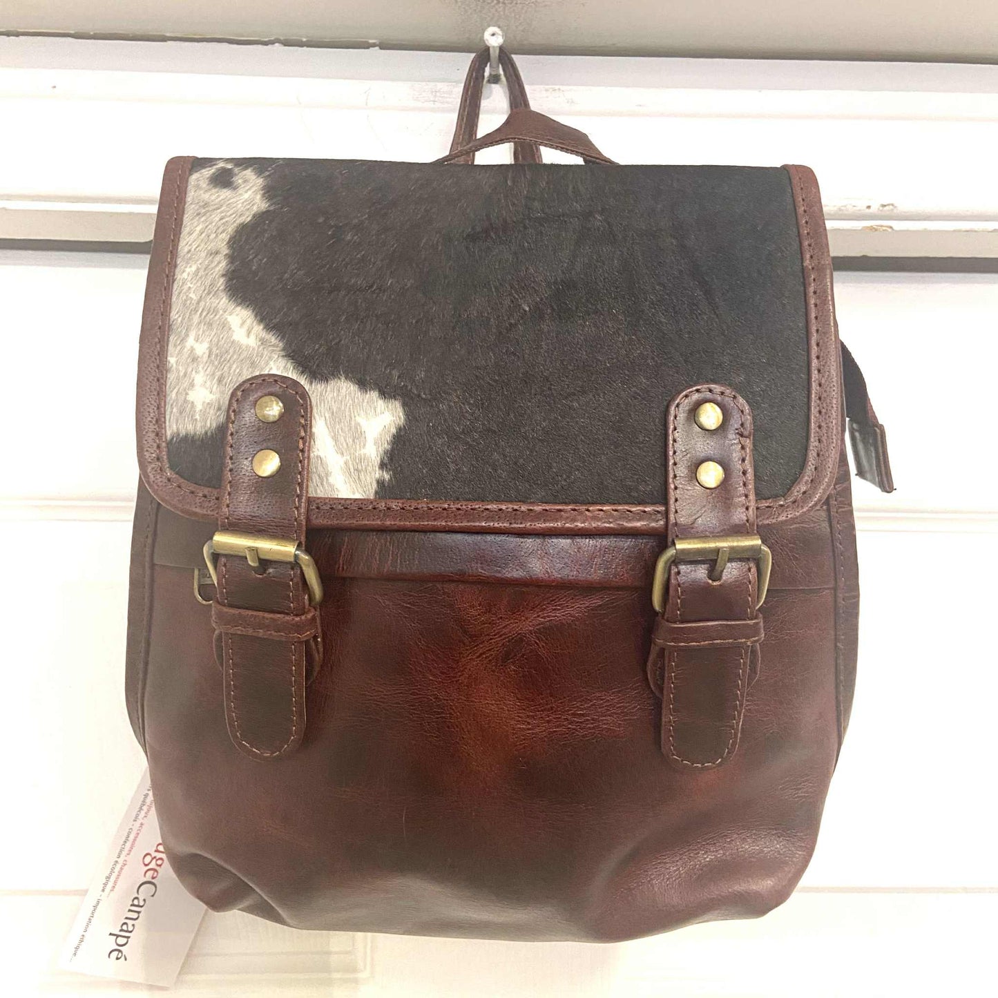 Sac à dos tout cuir - 5 couleurs offertes - Rouge Import