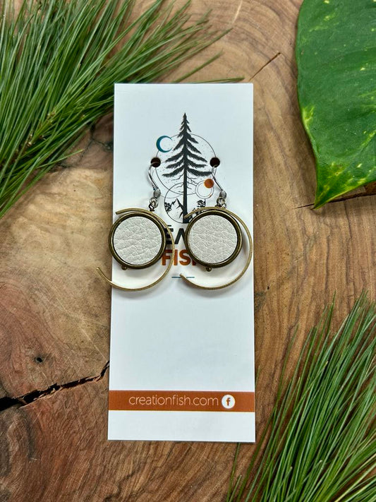 Boucles d'oreilles- Modèle C blanc-Création Fish