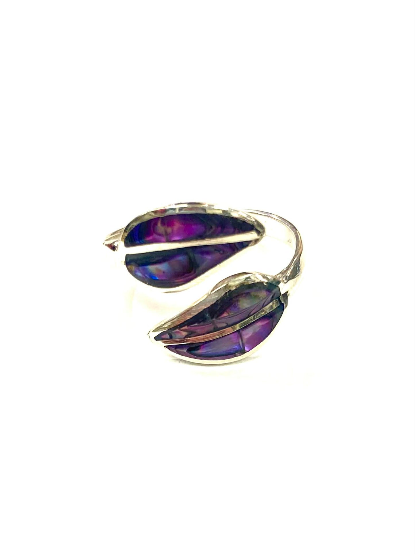 Adjustable mother-of-pearl ring - Leaves - (4 color variations) - Adventure Red