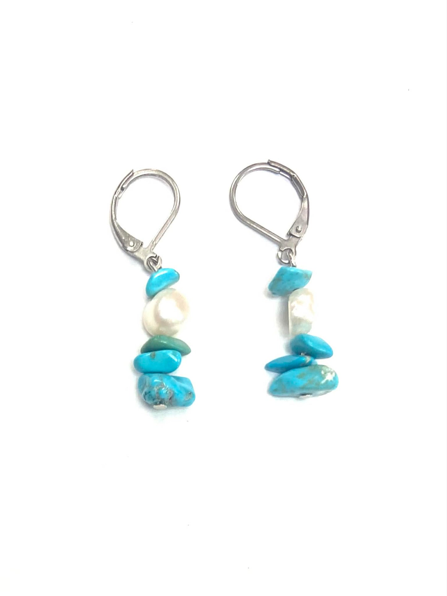 Boucles d'oreilles pierres - Turquoise - (2 Variantes) - Rouge Bijoux