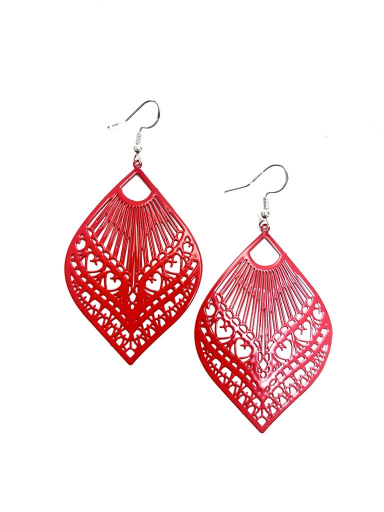 Boucles d'oreilles- Fili rouge-Création Fish
