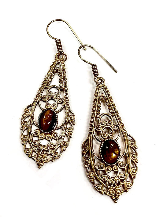 C3 Earrings - Brown &amp; Gold