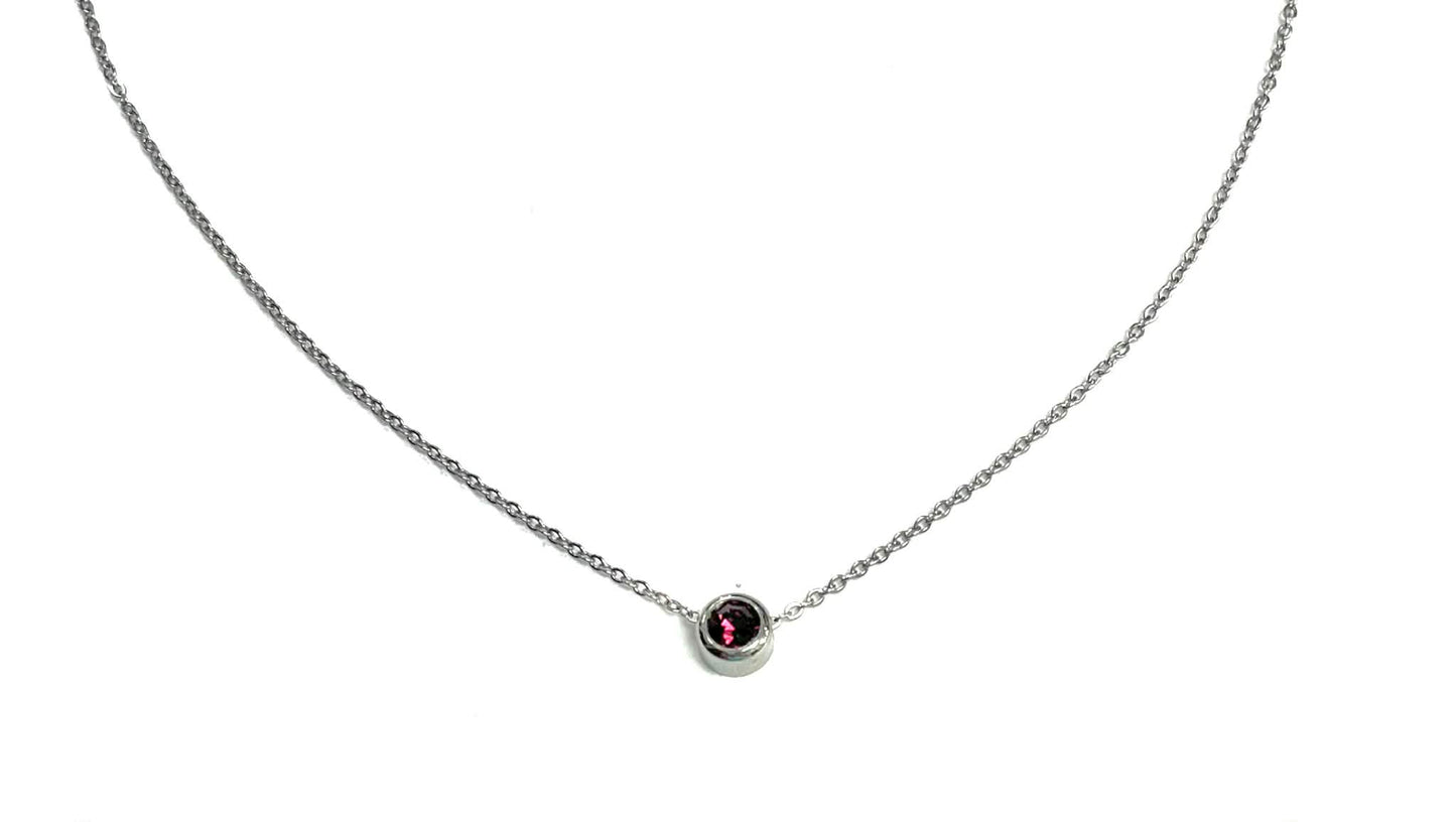 Zodiac Necklace Aquarius Stones - Red Stainless Steel