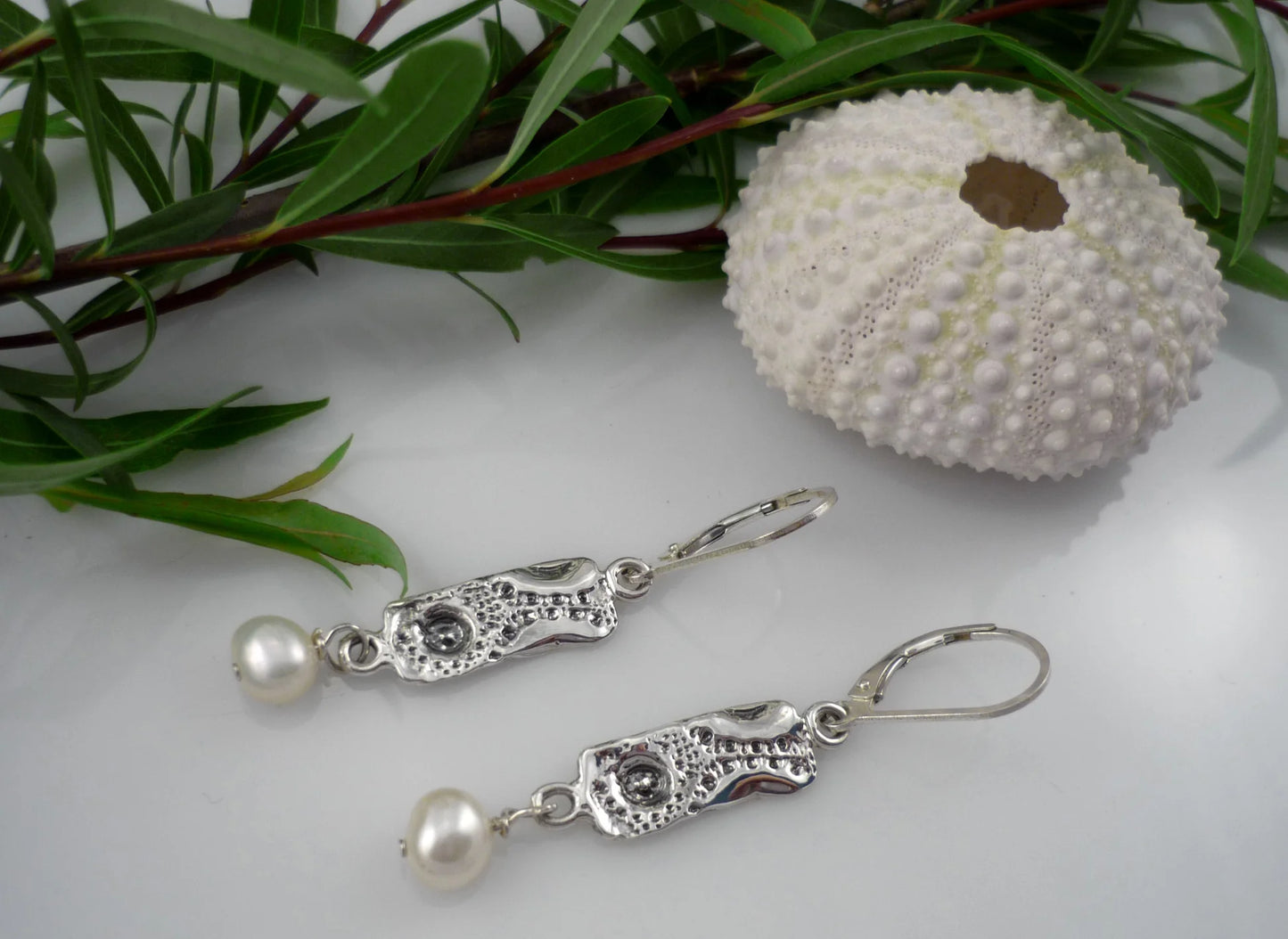 FLEUR DE MER earrings, freshwater pearl - sterling silver - Marie-Ève ​​Bordeleau