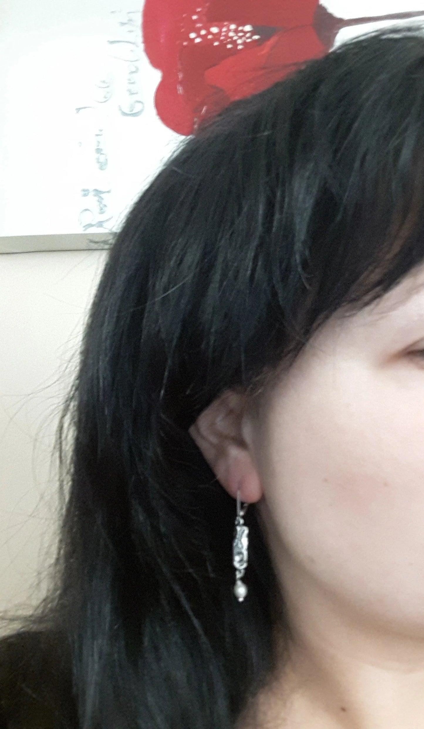 FLEUR DE MER earrings, freshwater pearl - sterling silver - Marie-Ève ​​Bordeleau