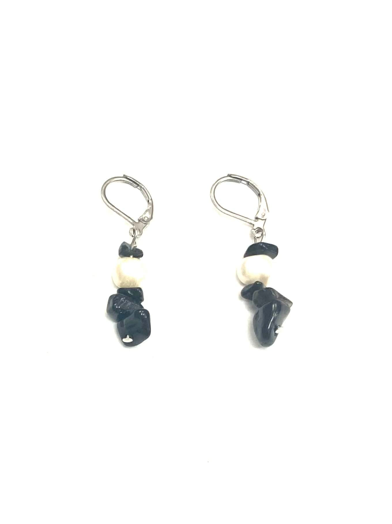 Boucles d'oreilles pierres - Obsidienne - Noir (2 Variantes) - Rouge Bijoux