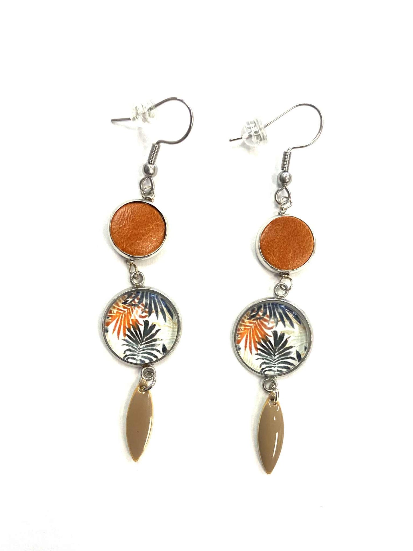 Boucle d'oreille - Ima - Feuilles tropicales - Création Fish