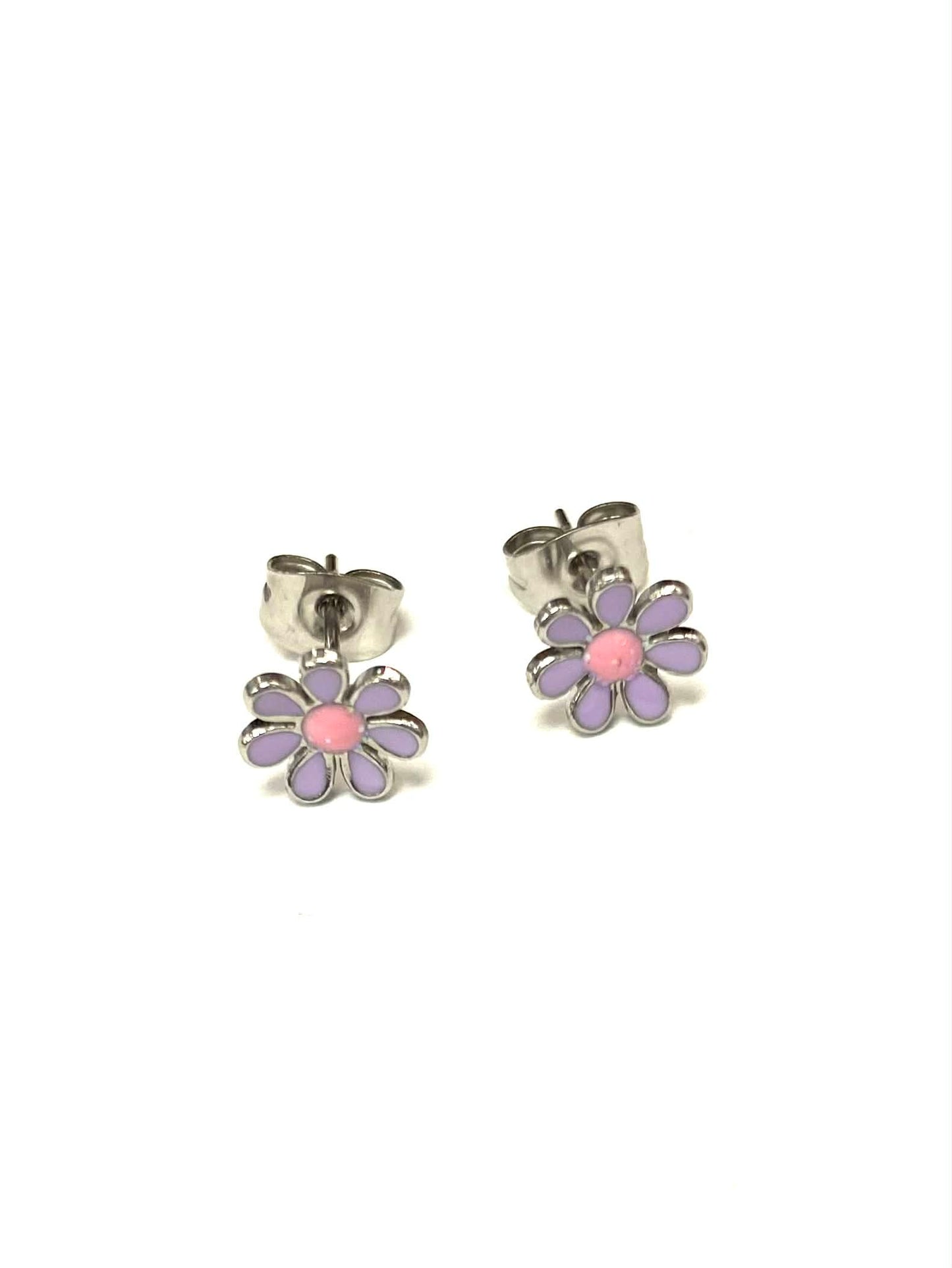Boucles d’oreilles Fleur (5 variantes) - Rouge Inox