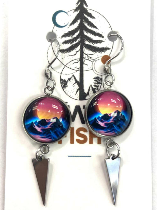 Boucles d'oreilles - Montagne colorée - Création Fish