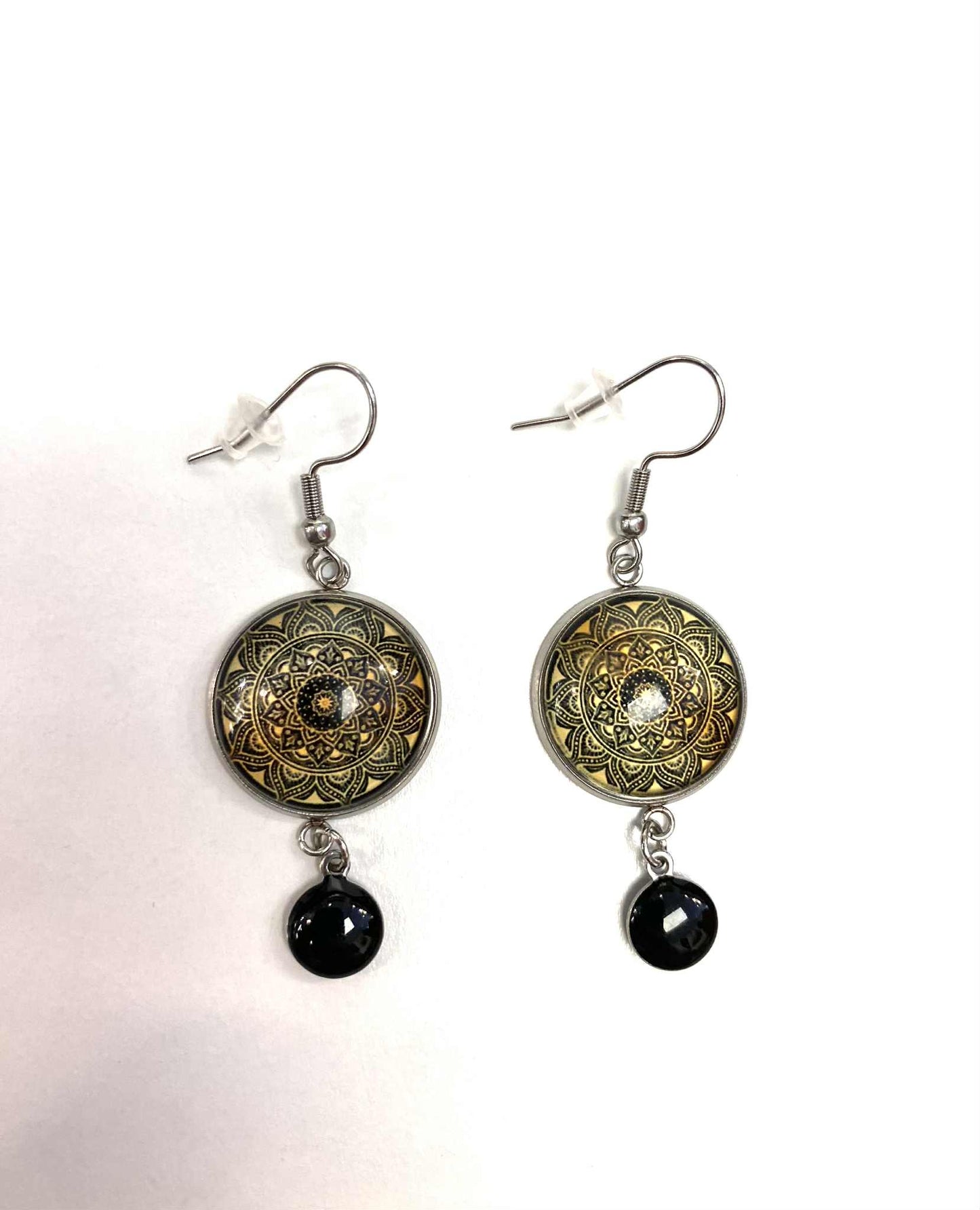 boucle d'oreille ronde mandala - création fish