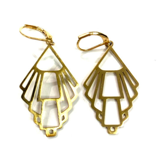 Boucles d'oreilles - Coquillage - Or - Rouge Inox