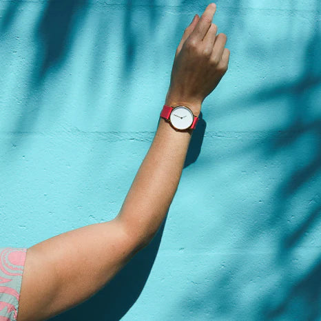 Montre rose flash - blanc et or