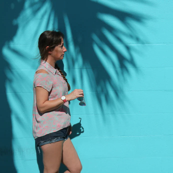 Montre rose flash - blanc et or