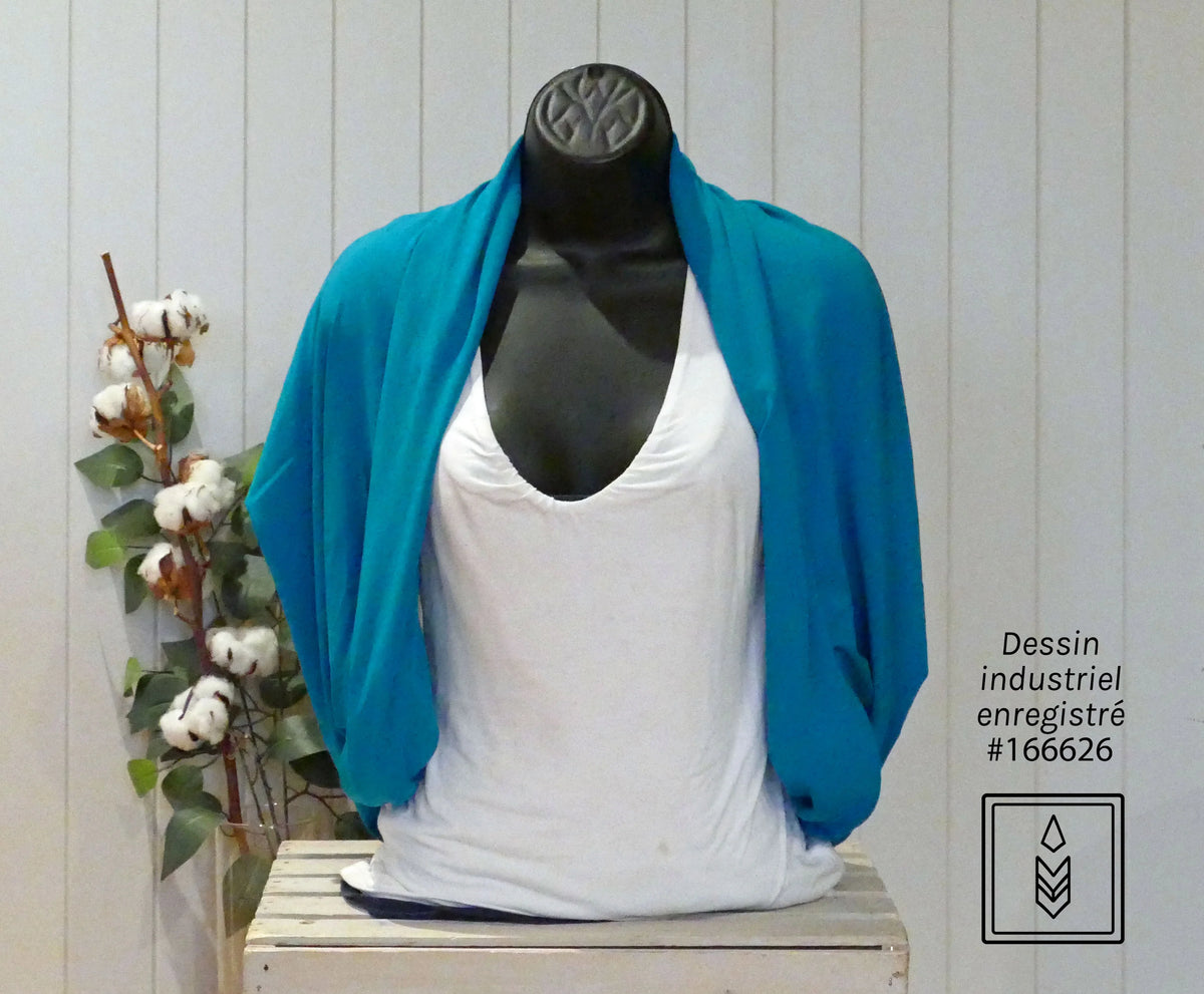 Foulard en bambou bleu turquoise - sécurité absolue