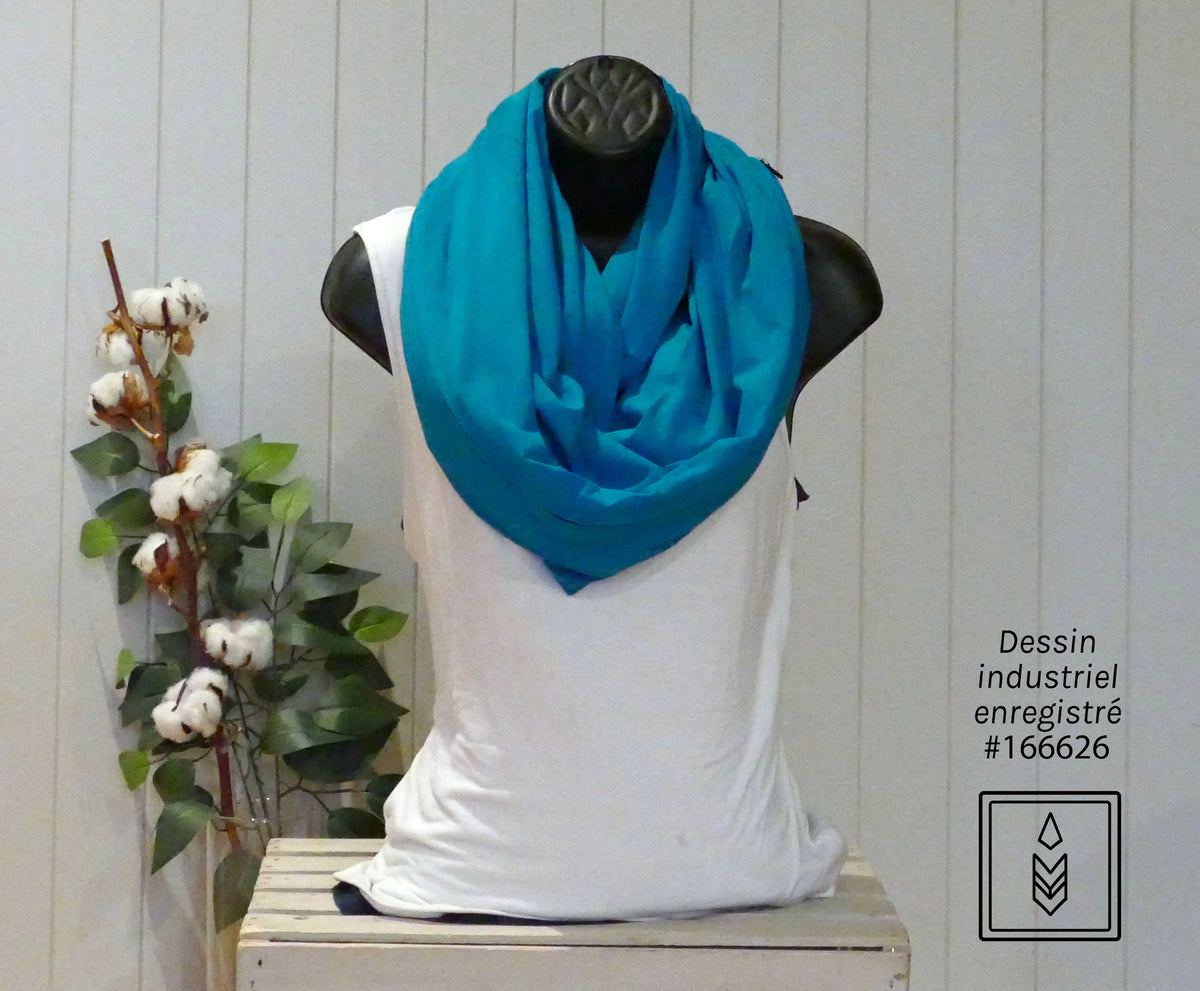 Foulard en bambou bleu turquoise - sécurité absolue