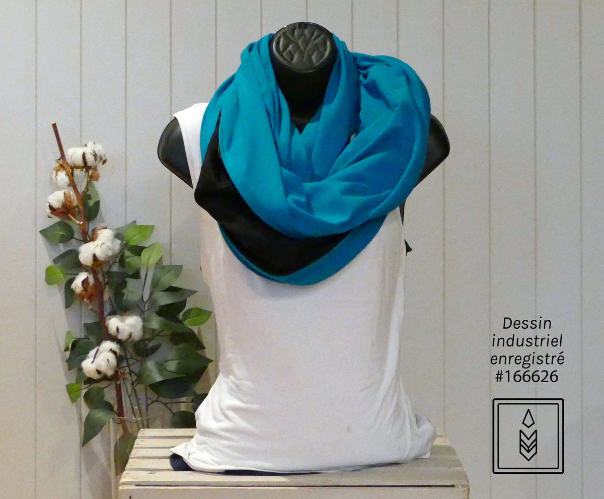 Foulard en bambou bleu turquoise - sécurité absolue