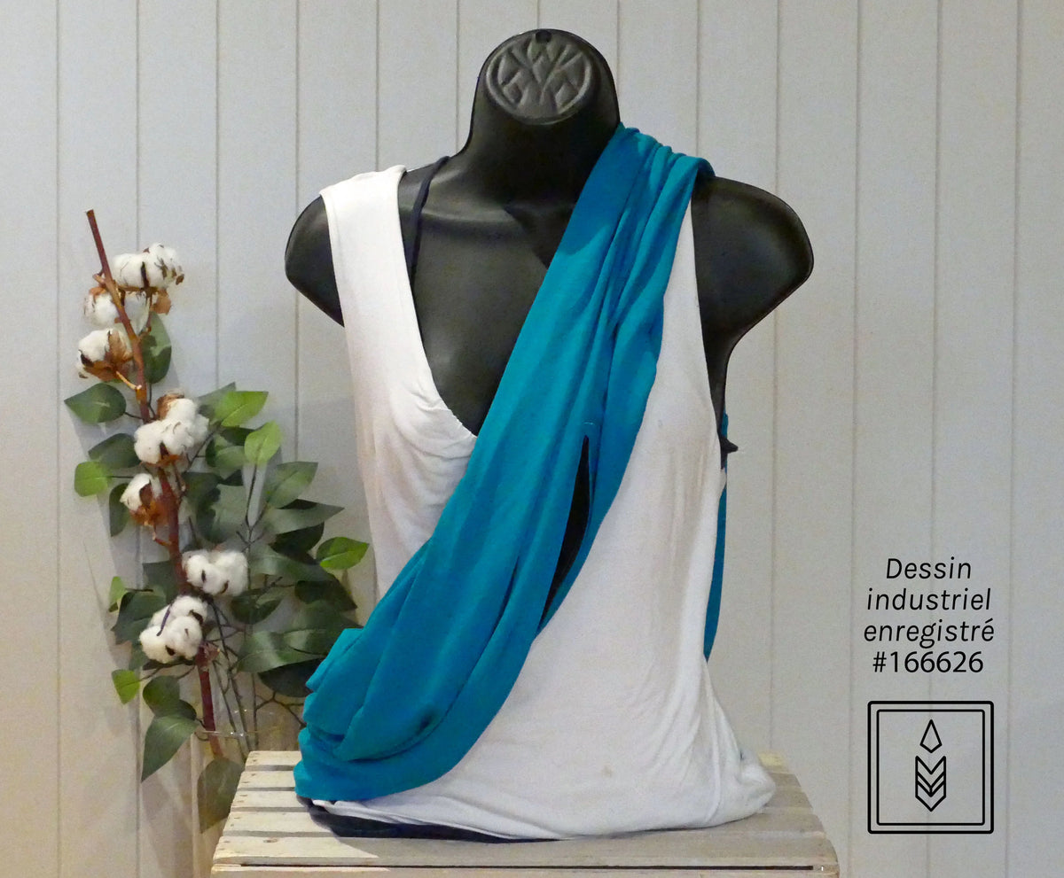 Foulard en bambou bleu turquoise - sécurité absolue