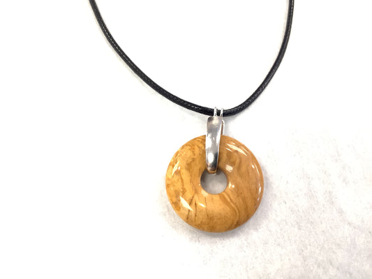 Collier en pierre - Vintage - Jaune- Rouge Argent 925