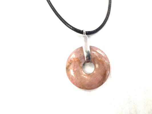 Collier en jaspe - Vintage - Rose- Rouge Argent 925