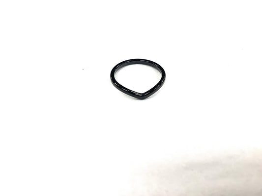 Bague - V - Noir - Création Fish
