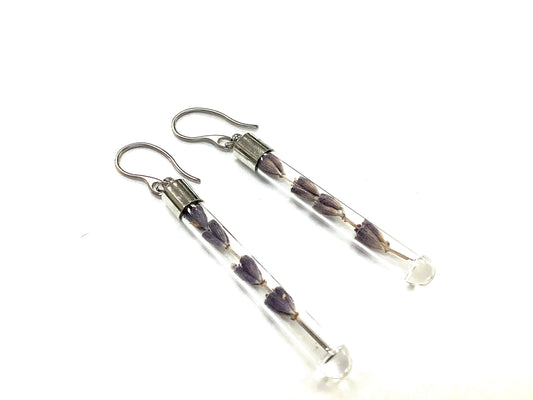 Boucles d'oreilles Lavande - Longues - Asha