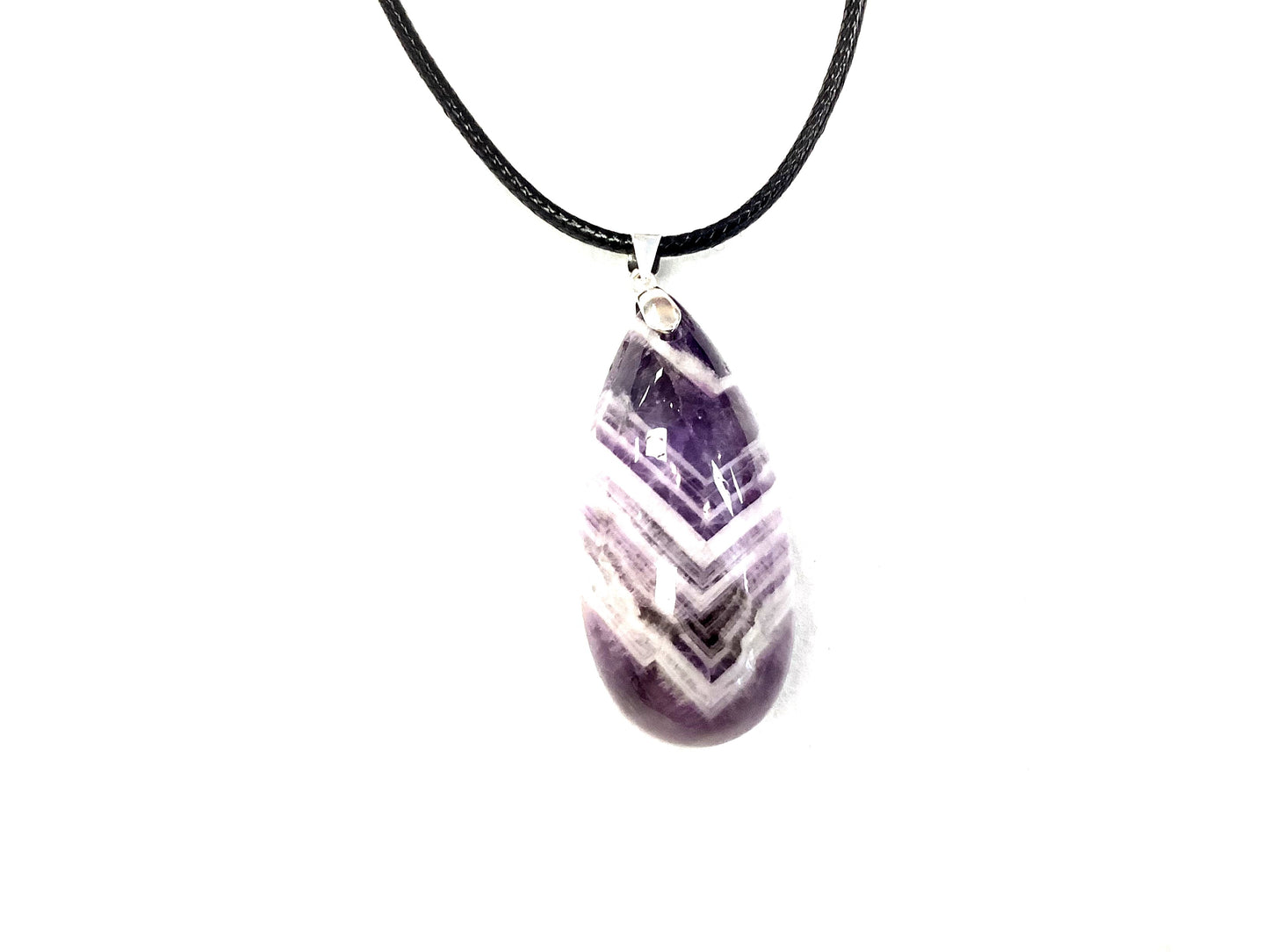 Collier en jaspe - Pierre marbrée mauve - Rouge Argent 925