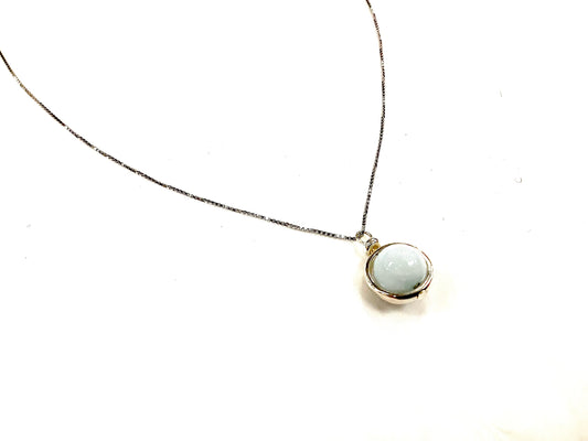 Pendentif Délicat - Pierre bleue pâle - Rouge Argent 925