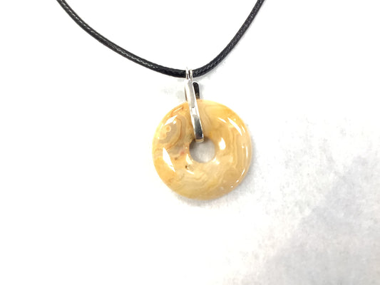 Collier en jaspe - Crème - Rouge Argent 925