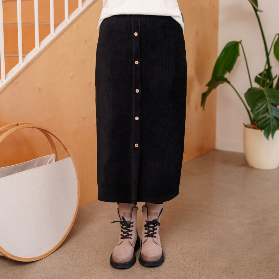 Jupe 7/8 pruche Corduroy noir