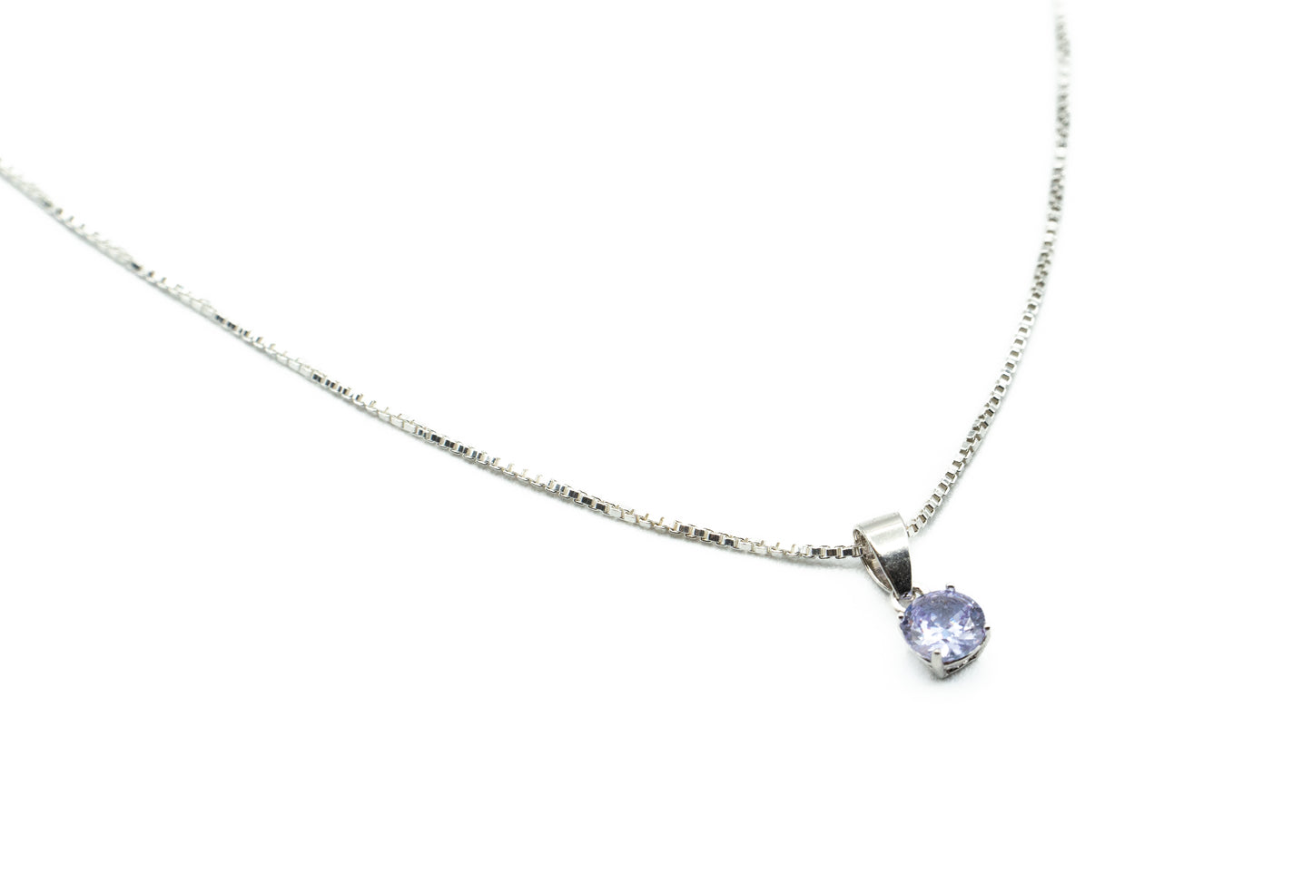 Necklace - Lavender - Silver - Red Silver 9.25