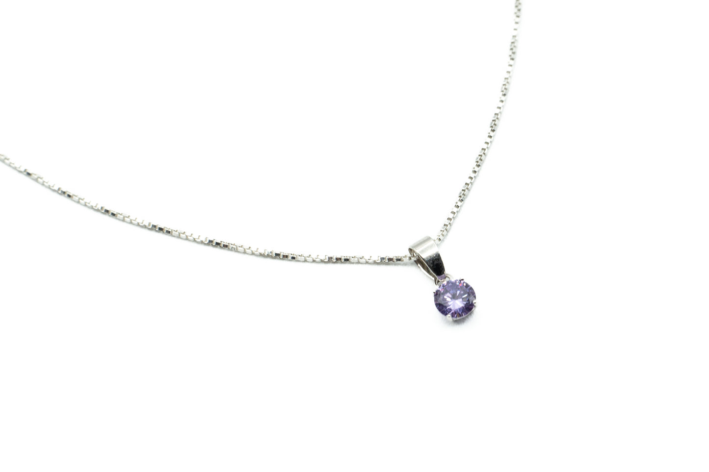 Necklace - Lavender - Silver - Red Silver 9.25